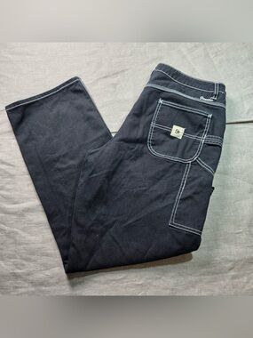 Fivestar General Carpenter Jeans Black White Stitch Y2K Skate Size 15/32